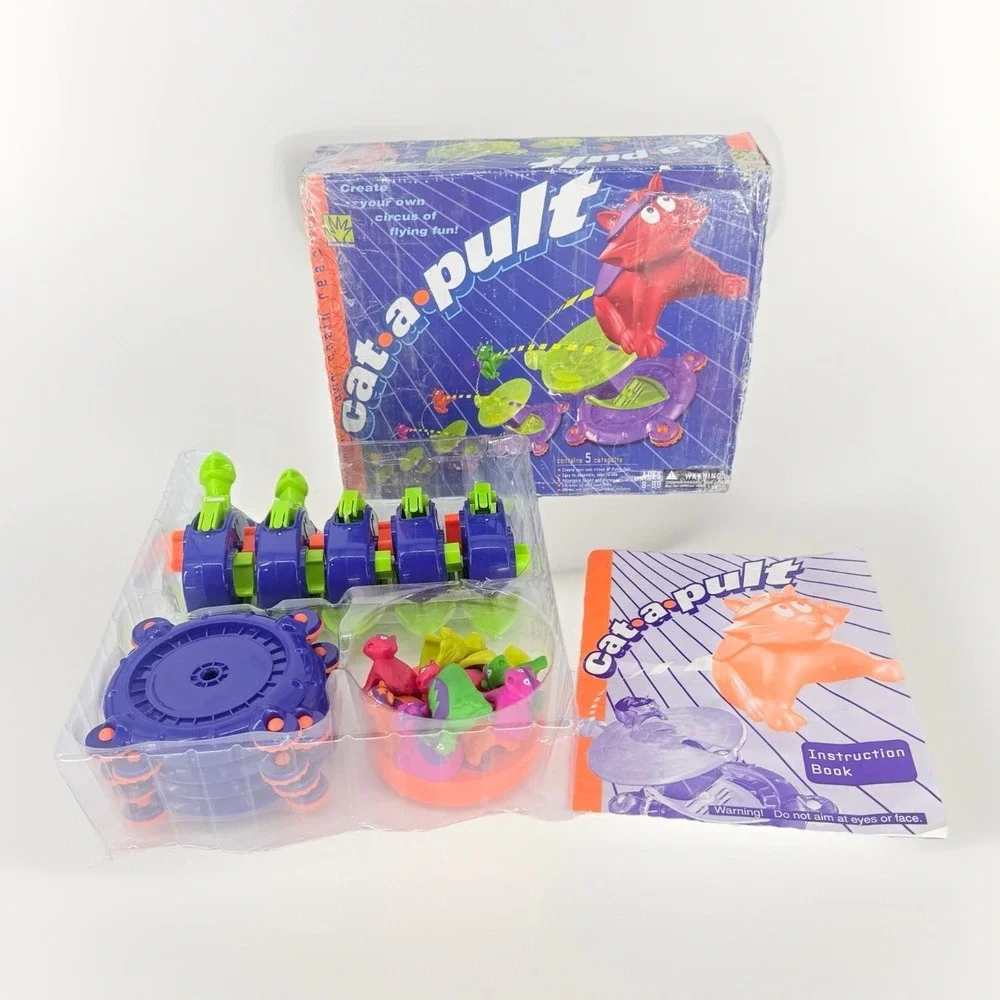 Cat-A-Pult Complete Game 2001 HandsOnToys Flying Cats Chain Reaction Toy